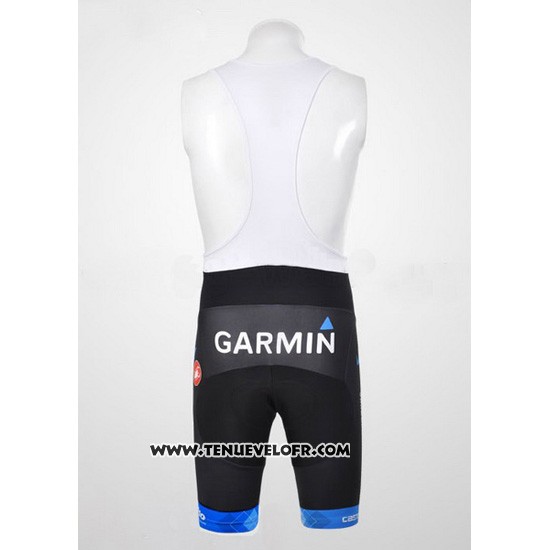 2012 Maillot Ciclismo Garmin Cervelo Blanc et Azur Manches Courtes et Cuissard